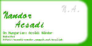 nandor acsadi business card